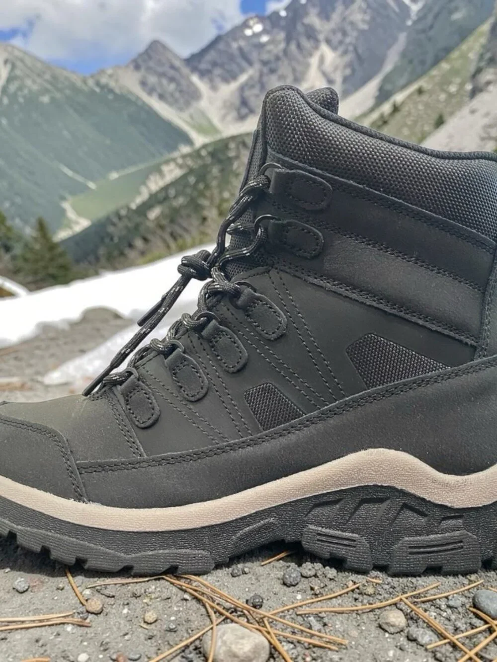 All In Motion Men's Faux Leather Ankle Winter Hiker Boots Water-Repellent Sz 7